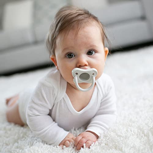 Chupete de Bebé Dr. Brown's Negro Gris Blanco Diseño Contorneado de Silicona para 0-6 Meses Paquete de 3