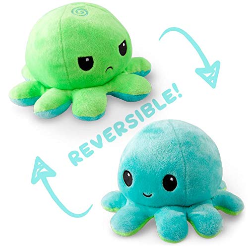 Peluches Reversibles TeeTurtle Verde Aqua Diseño Patentado para Alivio del Estrés