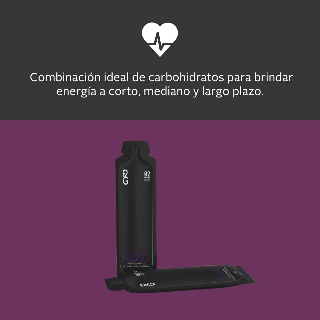 Gel energético Fuel 2 Go sabor ACAI/Caja con 20 sobres 30gr c/u/Suplemento alimenticio a base de carbohidratos