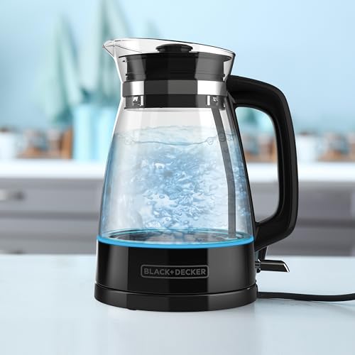 BLACK+DECKER Hervidor Eléctrico 1.7 Lts con Luz LED, Base Giratoria y Apagado Automático