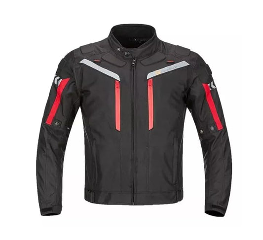 Chamarra de moto, Chaqueta de moto, CE tejido impermeable de alta calidad, negra, hombre, adecuado para primavera y verano (MX/US, Alfa, 2X, Regular, Regular, Negro)