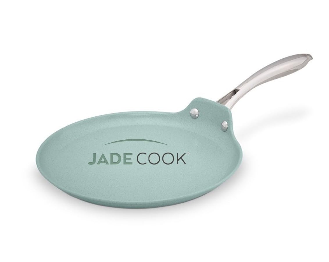 JADECOOK | Batería de cocina Jade Smart + Comal antiadherente con mango 32 cm | Batería de cocina antiadherente de 4 piezas con Mango intercambiable