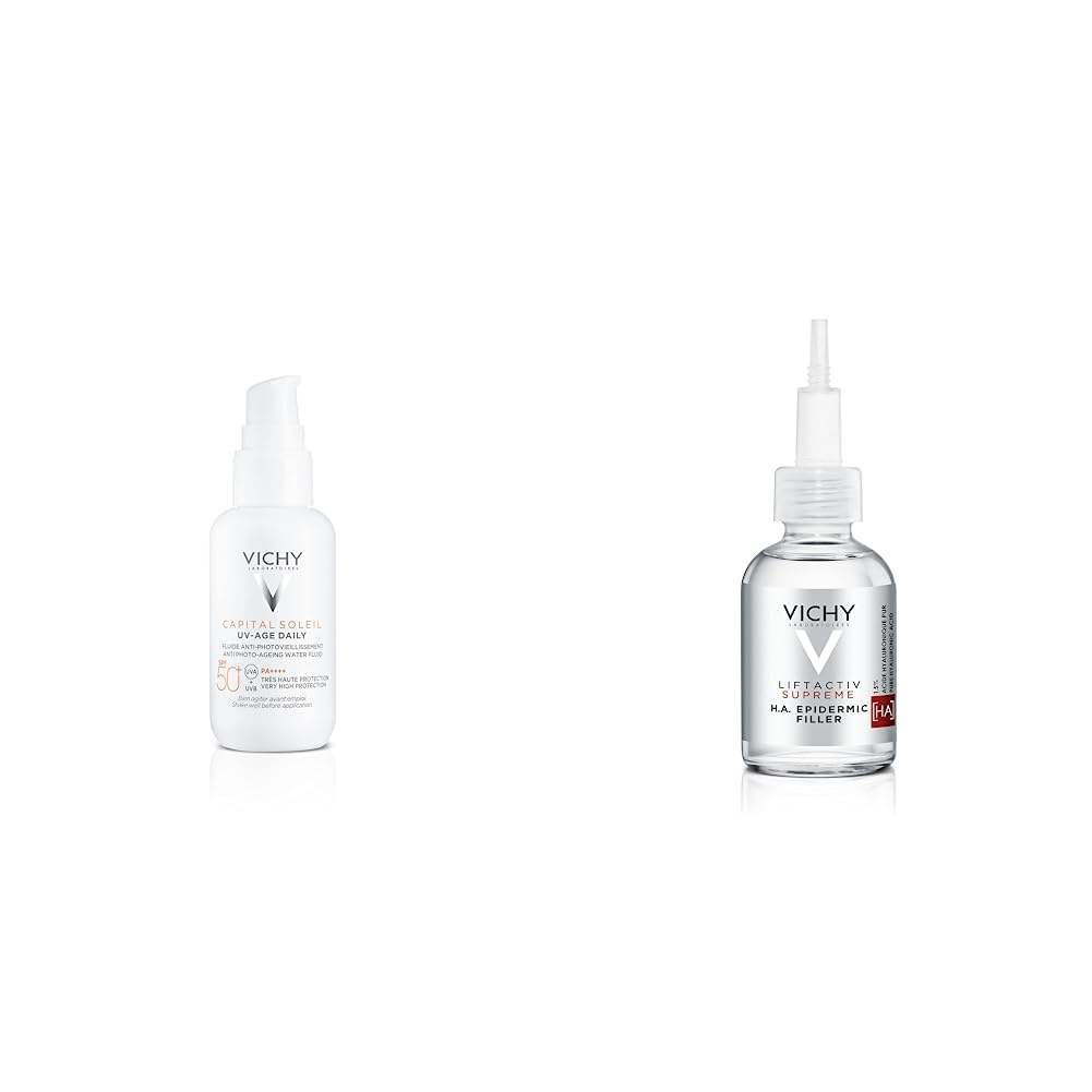 Vichy Vichy protector solar facial fluido anti edad con vitamina e capital soleil uv-age fps50+ 40ml + Ha epidermic filler: serum anti arrugas de acido hialuronico