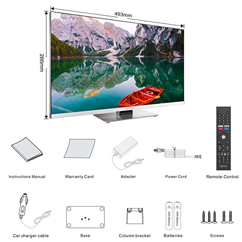 Combo de Disco de Video Digital SYLVOX Negro 22 Pulgadas Android 11.0 para el Hogar y Caravana