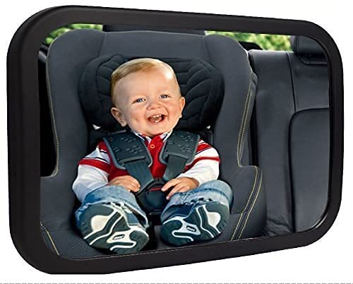 Shynerk | Espejo de coche para bebé | Forma cuadrada con Vidrio, Plástico, Acrílico