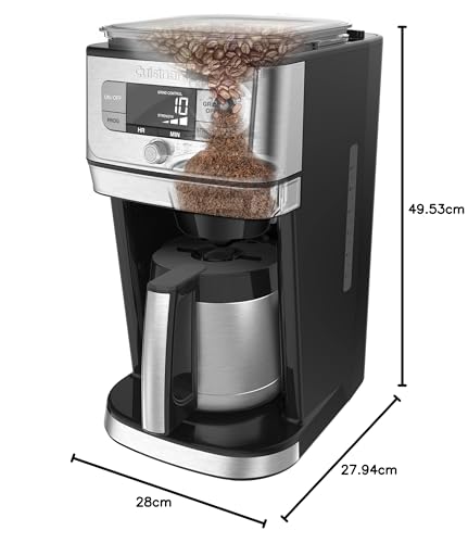 Cuisinart - Cafetera térmica Burr Grind & Brew completamente automática, 10 tazas, negra, DGB-850