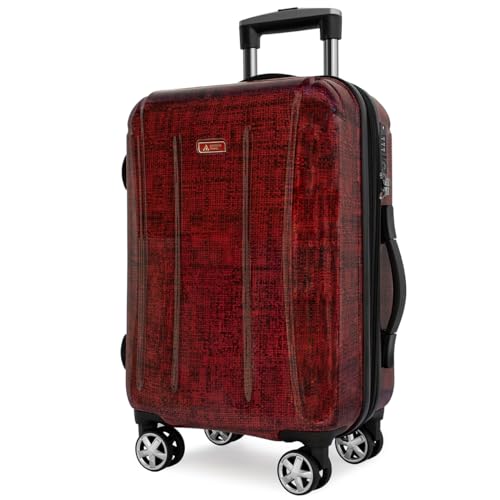 Maleta De Viaje Carry On 20" de Mano Cabina Policarbonato 10kg Rígida Expandible PRO-X Con * TSA Lock * Luggage suitcase Armored Travel (Marte-Roja)
