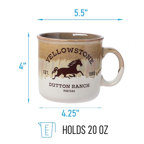 Taza de Cerámica Silver Buffalo Dutton Ranch Montana 20 Onzas