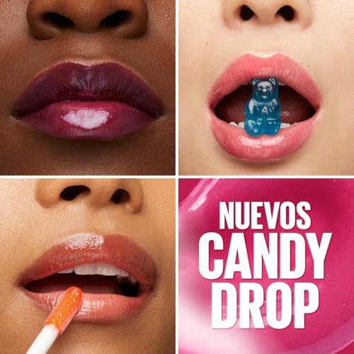 Maybelline Gloss de larga duración con Ácido hialurónico, Lifter Gloss Candy Drop Peach Ring, 5.4ml