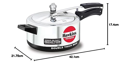 Hawkins Hevibase IH20 olla de presión de inducción, pequeña, plateada, Plateado, 3.5-Litre, 1