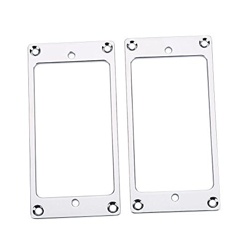 2 anillos de montaje de marco de pastilla Humbucker de metal, piezas de repuesto para guitarras el¨¦ctricas (plata)