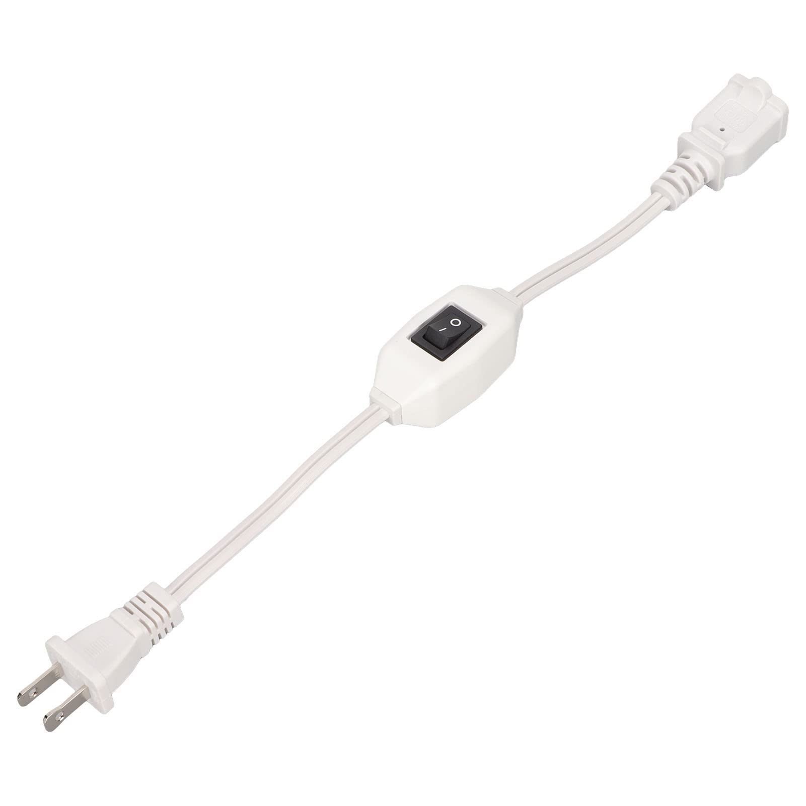Cable de Extensión Coninterruptor de Encendido y Apagado, Ignífugo, Duradero, Portátil, de 2 Clavijas, Cable de Extensión (Blanco)
