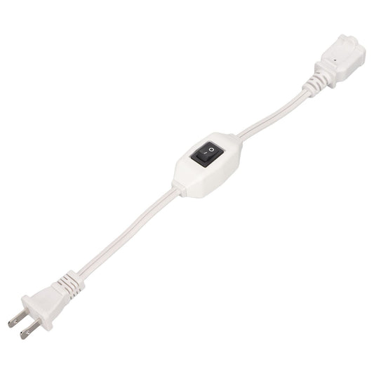 Cable de Extensión Coninterruptor de Encendido y Apagado, Ignífugo, Duradero, Portátil, de 2 Clavijas, Cable de Extensión (Blanco)