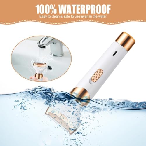 Depiladora Electrica Mujer,Rasuradora Mujer, Portátil Sin Dolor 4 En 1 Navaja De Afeitar Para Mujeres, USB Recargable，Afeitadora femenina sin dolor para el vello facial, cejas, axilas y zona del bikini. (oro1)