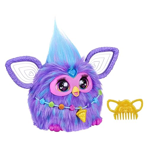 Peluche Electrónico Furby Púrpura Interactivo con Accesorios de Moda para Niños y Niñas