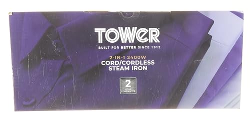 Plancha de Vapor Inalámbrica Tower CeraGlide morada con Suela de Cerámica y Vapor Variable