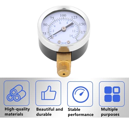 Manómetro Compresor de Aire NPT 0-200PSI con Caja Metálica de Montaje Inferior