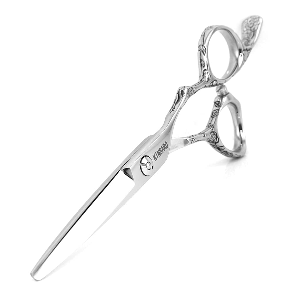 KINSARO - Tijeras de pelo profesionales de 5.5 pulgadas, tijeras de peluquería afiladas, tijeras de peluquería 440C, tijeras con mango de rosa