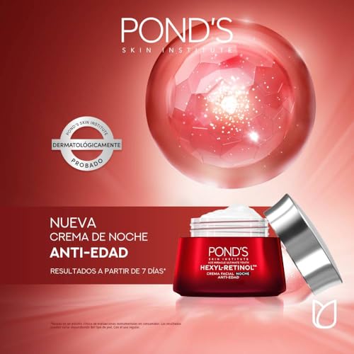 PONDS Crema Facial Antiedad Noche Age Miracle Ultimate Youth con Hexyl-Retinol para piel más firme, luminosa y joven, disminuye las líneas de expresión y las manchas 50 g