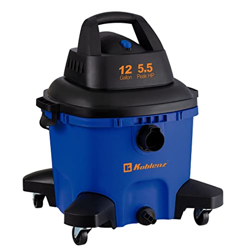 Koblenz Aspiradora Seco Mojado Eléctrica con Sistema de Expulsión de Aire Incluye Accesorios, válvula de Drenaje y Tanque con Capacidad de 12 galones y Motor de 5.5 HP Modelo WD-12 L4