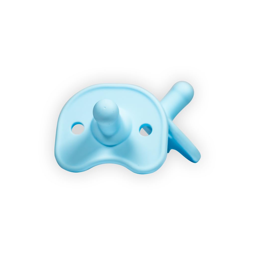 Kids Heroes Chupones para Bebe 0 a 3 Meses de Una Sola Pieza de Silicona, Chupones Ortodonticos 0-3 meses Libre de BPA, Paquete de 2 (Azul Celeste)