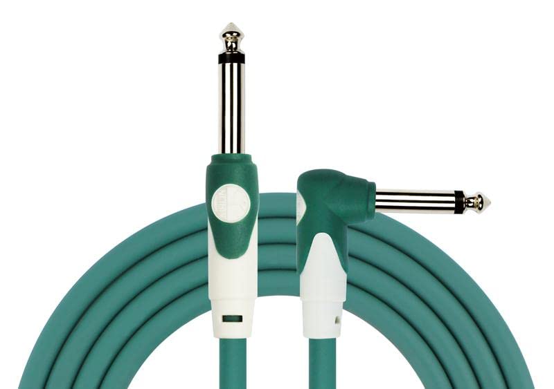 Cable para instrumento Kirlin profesional, 10 metros plug 1/4 escuadra, LGI202 colores (Verde)