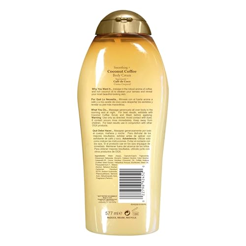 OGX, Crema Corporal Suavizante de Coco y Café, 577 ml