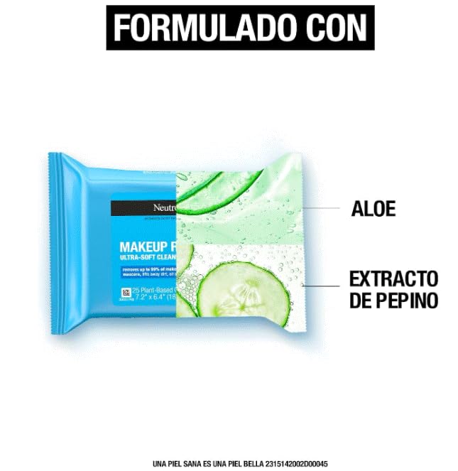 Neutrogena Toallas Desmaquillantes, 25 Count, 3 Pack