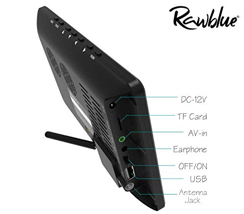 Rawblue - Televisor digital portátil (7", visualización ATSC TFT LED), color azul