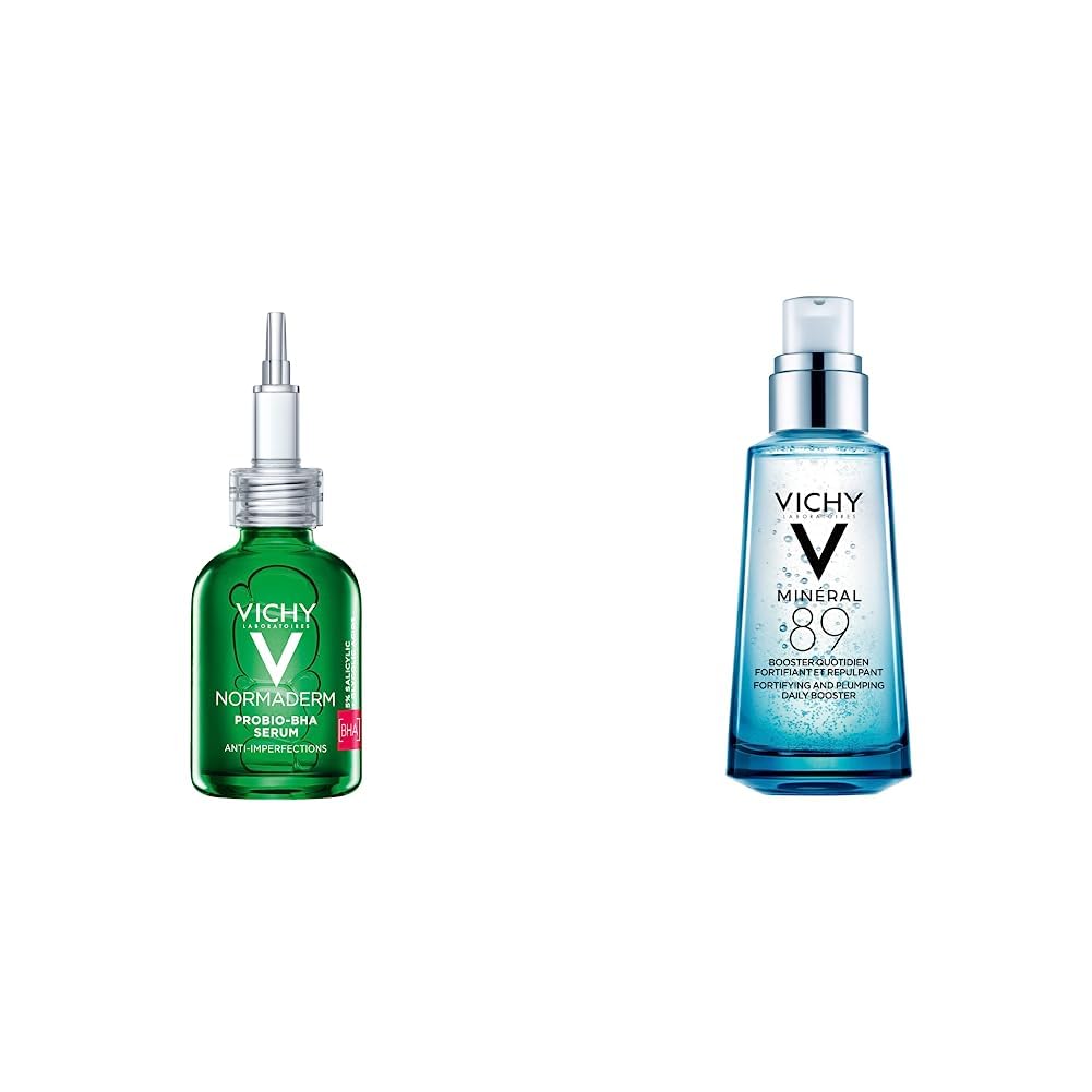 Serum PROBIO-BHA Anti-Imperfecciones Vichy Normaderm 30 ml + Minéral 89 - Ácido Hialurónico en suero diario para rostro que fortalece e hidrata la piel para una apariencia sana de la piel