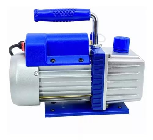 FIXITFAST Bomba vacío rotativa paletas una etapa 4CFM 5 Pa 1/3HP para aire acondicionado refrigerante HVAC herramienta aire, puerto entrada abocardado Capacidad aceite 225ml Azul