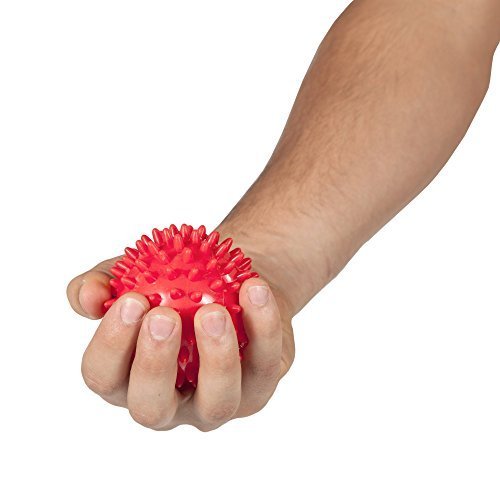 Hirola Pelota de Masaje con Picos para Tejido Profundo, Rehabilitación, Mejora de la Circulación, Kneading, Rojo