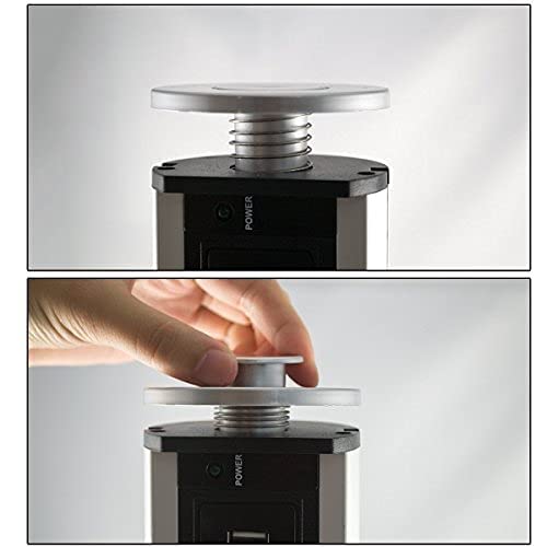 Brrnoo - Torre de alimentación multicontacto para Mesa con USB y 2 Puertos USB para Oficina y hogar
