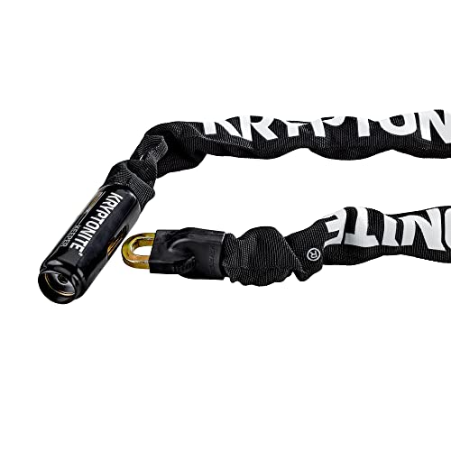 Kryptonite Keeper 712 - Candado con cadena, 1.2 m de largo, resistente y antirrobo, con llaves, para bicicleta, motocicleta, scooter, puerta y cerca, color negro