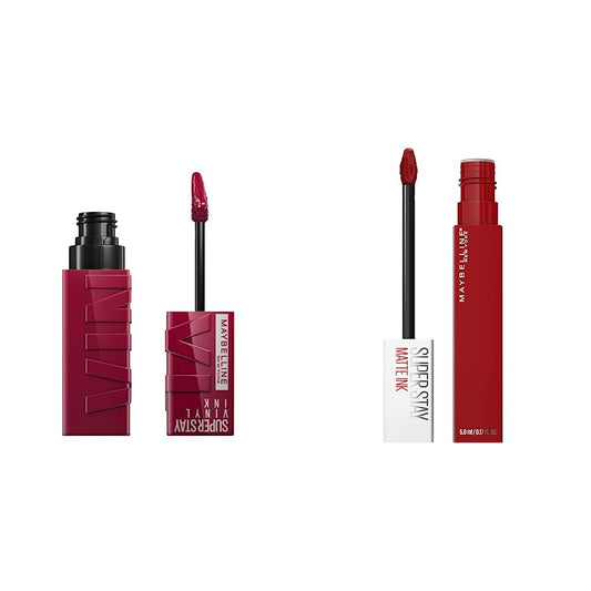 Labial líquido brillante Maybelline Super Stay Vinyl Ink Unrivaled + Labial Liquido Matte, Super Stay Matte Ink Spiced Edition Exhilarator, Ny Exhilarator