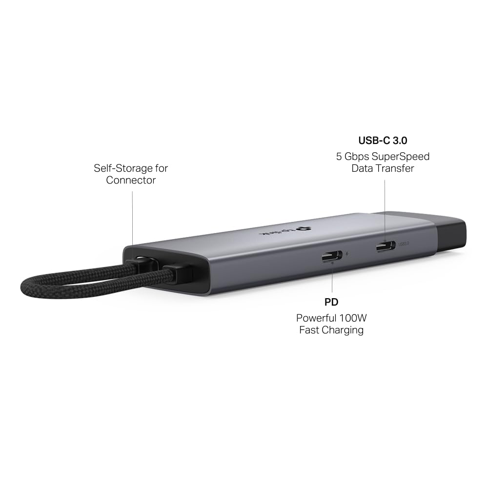 TP-Link Hub USB-C 5 en 1, HDMI 4K 60Hz, Carga Rápida PD 100W, Puertos USB-C 5Gbps y 2× USB-A, Plug & Play, Compatible con MacOS, Windows, Linux, iPadOS, iOS, Android, ChromeOS (UH5020C)