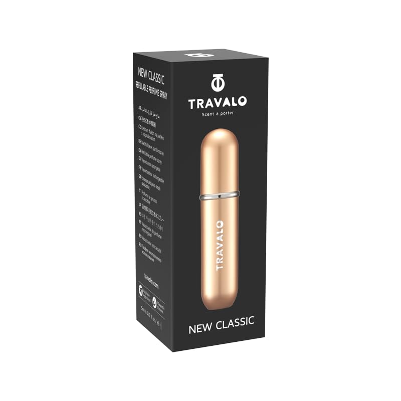 Travalo - Atomizador de perfume recargable, botella de perfume con relleno inferior, mini dispensador de colonia, tamaño de viaje, pulverizador portátil para mujeres y hombres, regalo, plata, 2.2