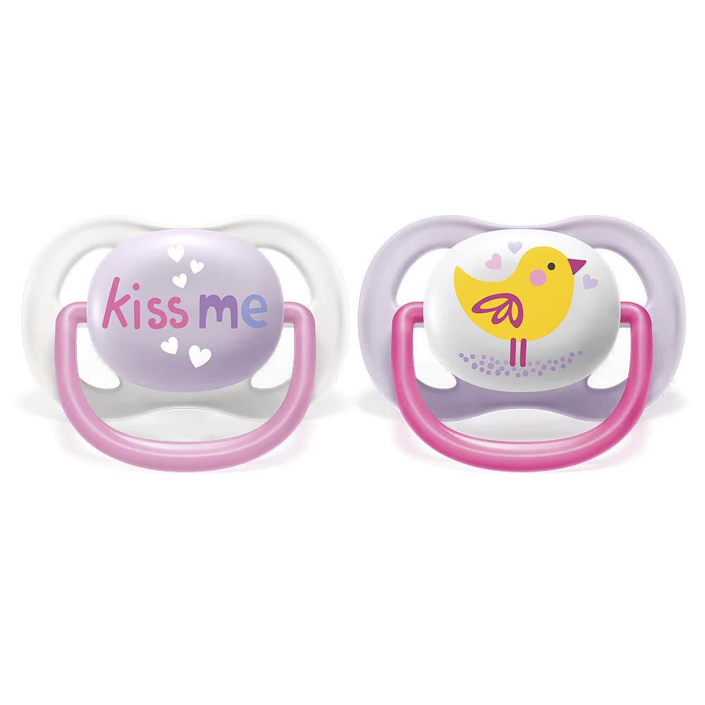 Chupón Ortodóntico Philips Avent Kiss Bird con Caja Esterilizadora 0-6 m 2 pzs