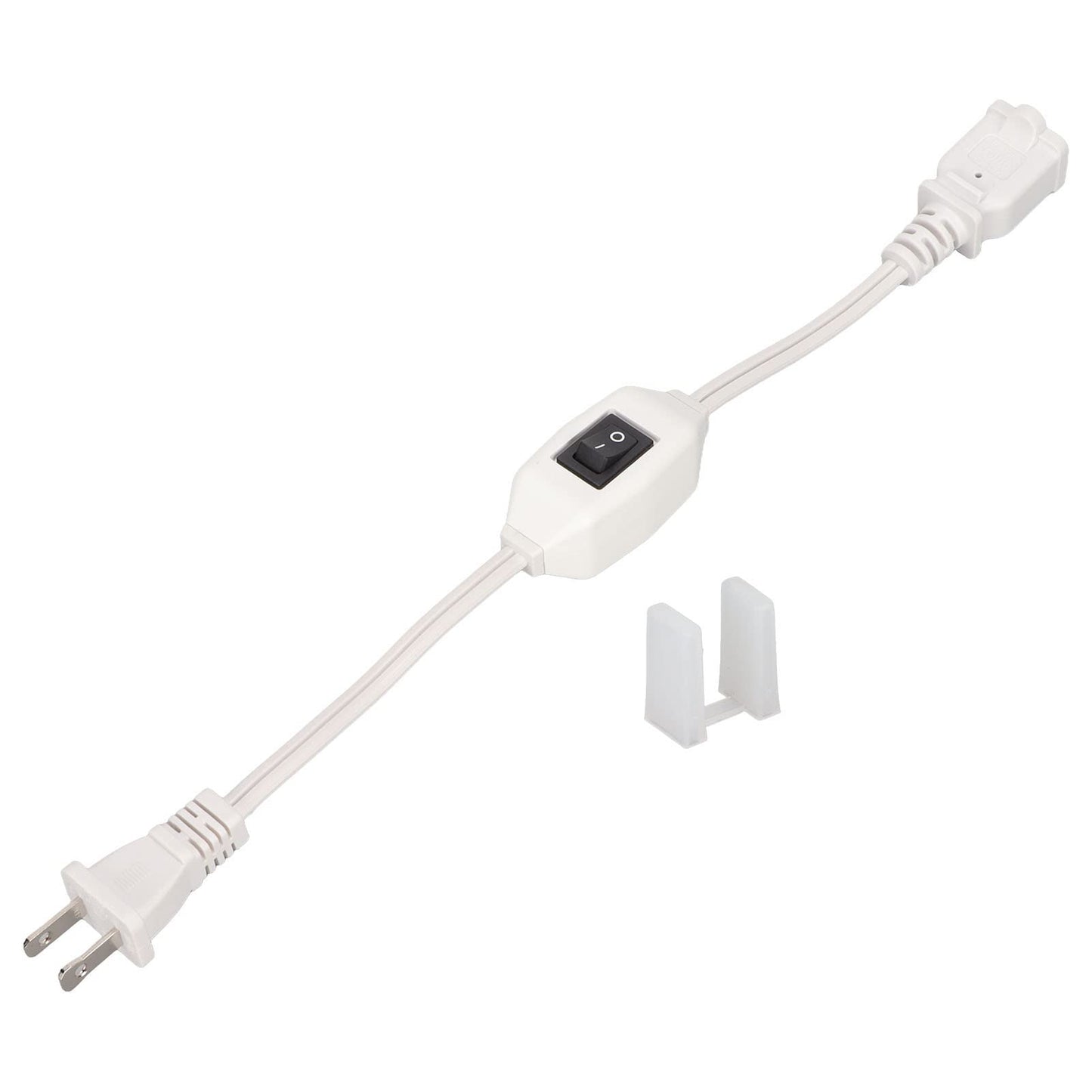 Cable de Extensión Coninterruptor de Encendido y Apagado, Ignífugo, Duradero, Portátil, de 2 Clavijas, Cable de Extensión (Blanco)