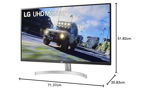 LG 32UN500-W Monitor 32" Ultrafine (3840 x 2160), AMD FreeSync, DCI-P3 90% Gama de Colores, HDR10, Altavoces Integrados, diseño virtualmente sin Bordes de 3 Lados, Plateado/Blanco