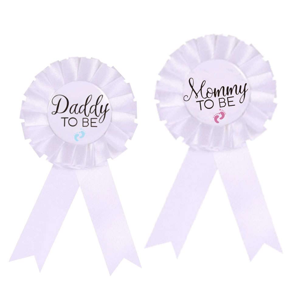 CoolerthingsDG, Pin de placa de hojalata para papá y mami, huella rosa y azul, acero aleado, Hojalata, No es una piedra preciosa