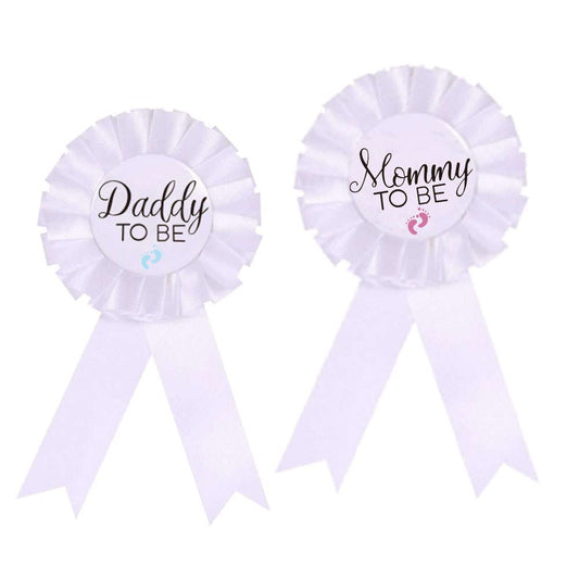 CoolerthingsDG, Pin de placa de hojalata para papá y mami, huella rosa y azul, acero aleado, Hojalata, No es una piedra preciosa