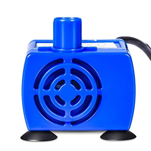 Bomba de agua eléctrica sumergible ultra silenciosa de nueva generación Cable largo de 5.9 pies Motor de bajo consumo de energía Compatible para fuentes de flores para mascotas, azul