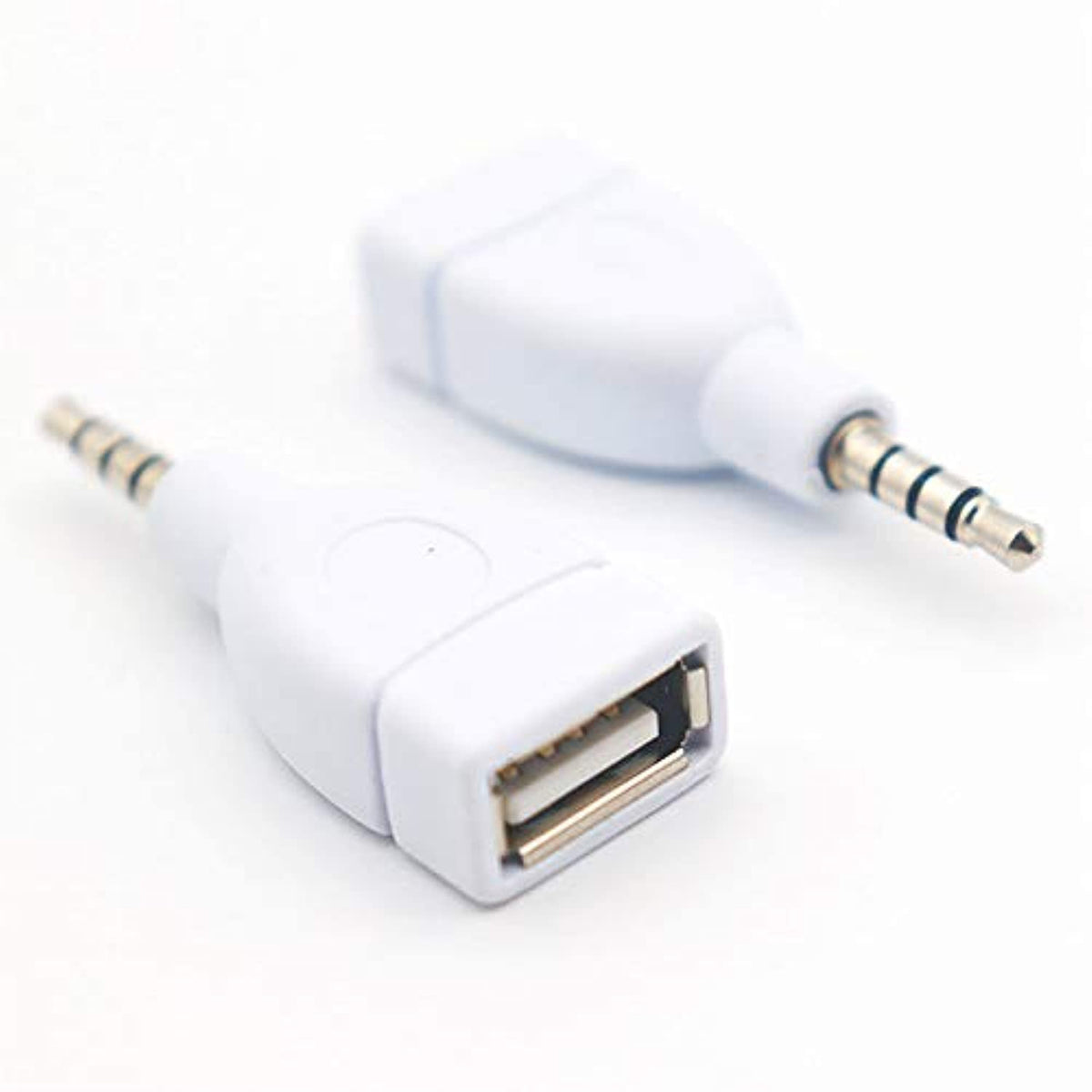 Adaptadores VizGiz de 3.5 a USB Azul, Paquete de 2 para Entrada AUX de Automóvil