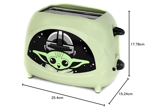Uncanny Brands Star Wars The Mandalorian The Child tostador de 2 rebanadas - tostador de Baby Yoda en tu tostada