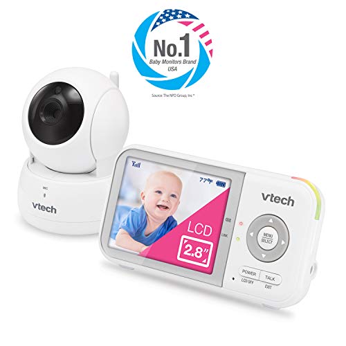 Monitor de Vídeo VTech Blanco con Batería de 19 Horas y Zoom Panorámico para Bebé