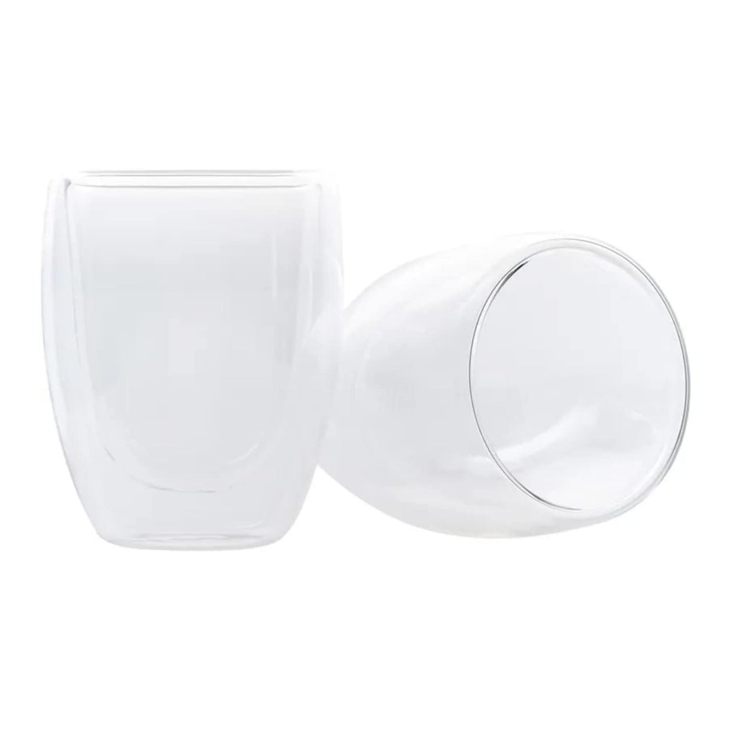 EasyWare Premium Set de Vasos y Tazas de Doble Pared de Vidrio Tèrmico Borosilicato Para Capucchino Espresso Té Café Etc (4 x 350)