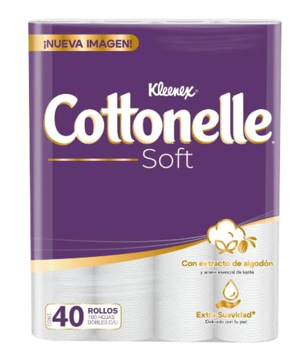 Papel Higiénico Cottonelle Extra Suavidad 40 Rollos 180 Hojas
