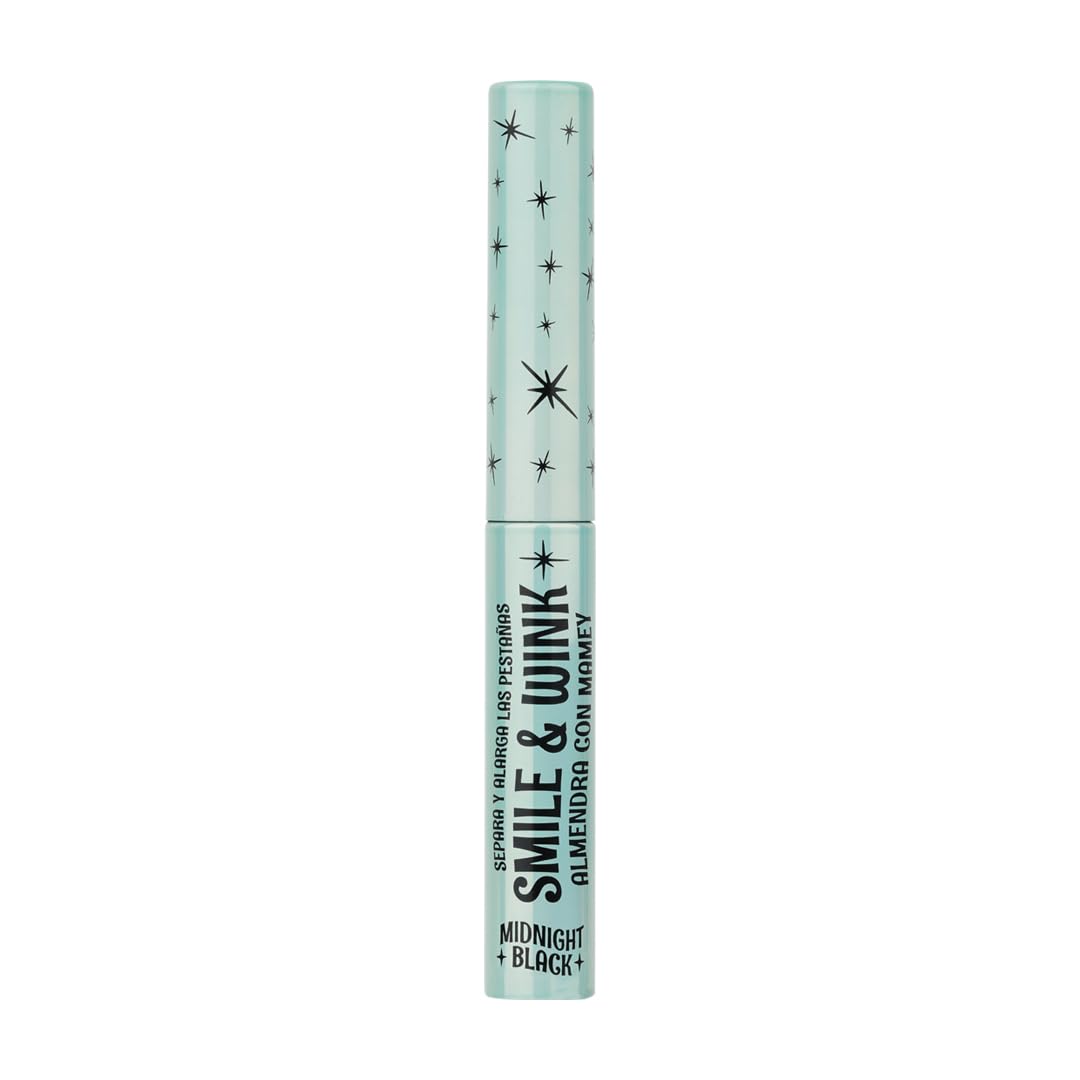 Le foose - Máscara de pestañas alargadora y separadora Smile & Wink, color negro intenso, con aceite de mamey y almendra 4.5 g