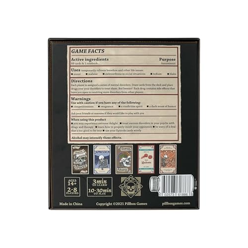 Juego de Cartas Pillbox Games Efectos Secundarios: Diversión y Caos para 2 a 8 Jugadores